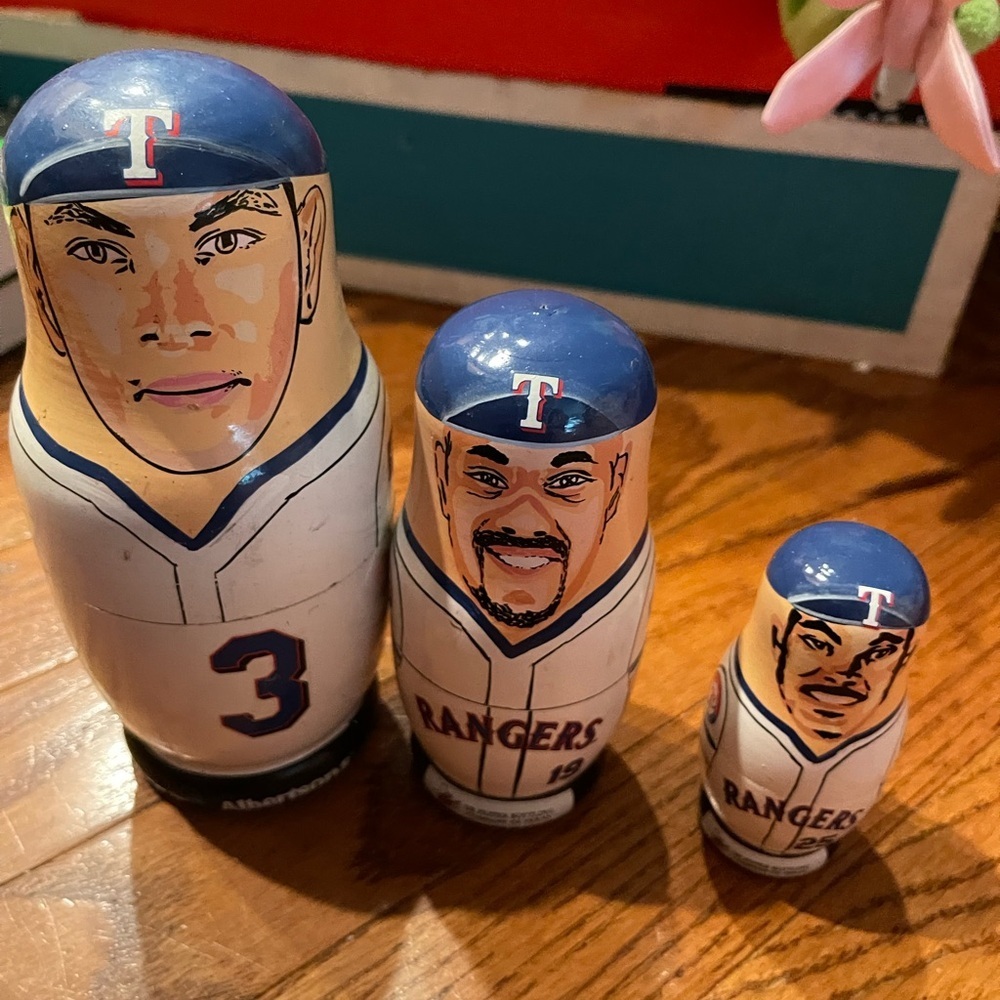 Texas Rangers Baseball Team Nesting Dolls